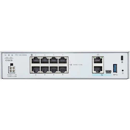 Cisco Firepower FPR-1010 Network Security/Firewall Appliance - 8 Port - 10/100/1000Base-T - Gigabit Ethernet - 2 Gbit/s Fi