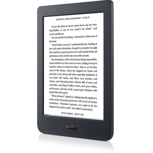 Kobo Nia Digital Text Reader - Black - 6000 Book(s) - 8 GB Flash - 15.2 cm (6") Display - Touchscreen - 1024 x 758 - Wirel