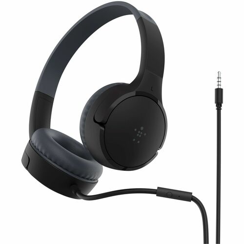 Belkin SOUNDFORM Mini Wired Over-the-head Stereo Headset - Black - Binaural - Circumaural - 121.9 cm Cable - Mini-phone (3