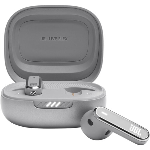 JBL Live Flex True Wireless Earbud Stereo, Mono Earset - Silver - Binaural - In-ear - Bluetooth - 32 Ohm - 20 Hz to 20 kHz