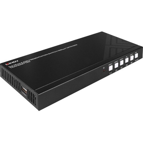 LINDY Video-Extender-Transmitter - Verkabelt - 1 Eingabegerät - 70 m Reichweite - 1 x Netzwerk (RJ-45) - 1 x USB - 3 x HDM