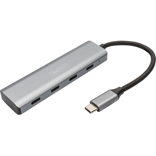 Digitus USB Hub - USB 3.1 (Gen 1) Type C - Dark Grey - 4 Total USB Port(s) - 4 USB 3.1 Port(s) - Mac, ChromeOS