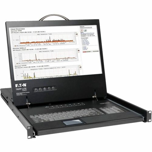 Tripp Lite series B040-008-19 LCD Rack Console KVM Switch - Black - TAA Compliant - 8 Computer(s) - 48.3 cm (19") LCD - WX