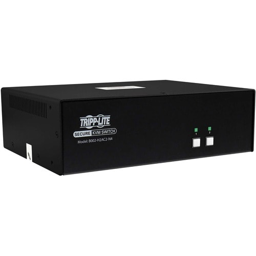 Tripp Lite series Secure B002-H2AC2-N4 KVM Switchbox - TAA Compliant - 2 Computer(s) - 1 Local User(s) - 3840 x 2160 - 50 