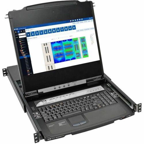 Tripp Lite series NetDirector B030-008-17-IP LCD Rack Console with Digital KVM Switch - Steel - Black - TAA Compliant - 8 