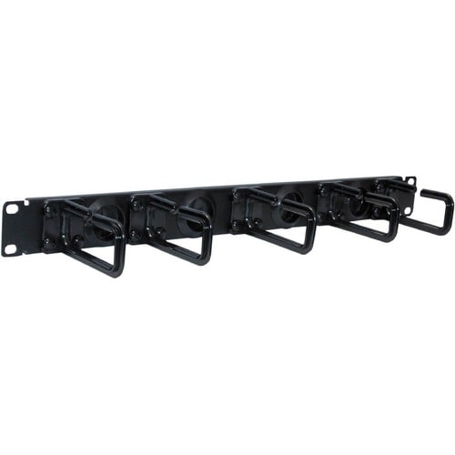 Tripp Lite series SRCABLERING1U Cable Organizer - Black - Cable Panel - 1U Rack Height x 19" Panel Width - Steel