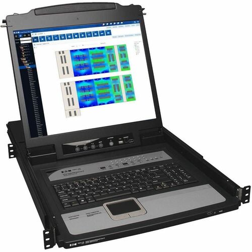 Tripp Lite series NetDirector B020-U16-19-IP LCD Rack Console with Digital KVM Switch - Black - 16 Computer(s) - 48.3 cm (