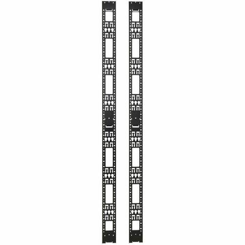 Tripp Lite series SRVRTBAR45 Cable Organizer - Black - 2 Pack Pack - Cable Strain Relief Bar - 45U Rack Height