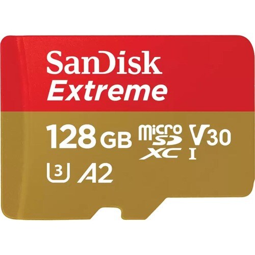WD Extreme 128 GB Class 3/UHS-I (U3) V30 microSDXC - 190 MB/s Read - 90 MB/s Write