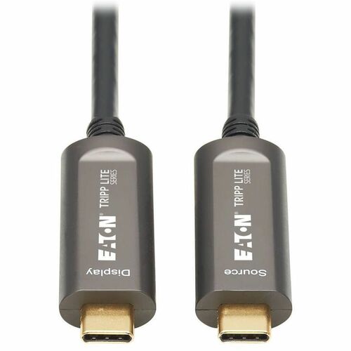 Eaton Tripp Lite Series USB-C to USB-C Plenum-Rated Fiber Active Optical Cable (AOC) - 4K 60 Hz, HDR, 4:4:4, M/M, Black, 3