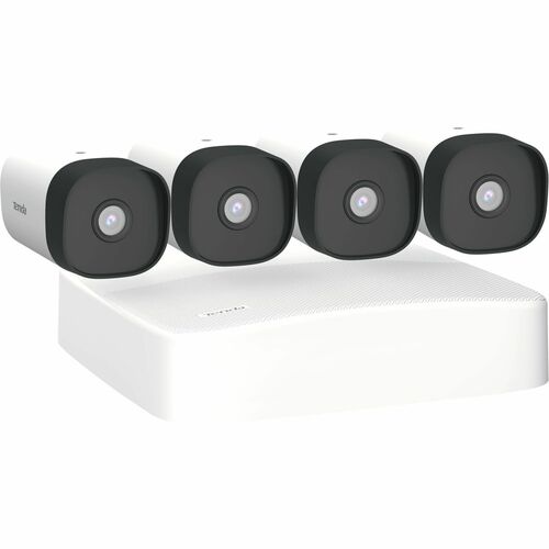 Tenda 4 Channel PoE HD Video Security Kit - Camera, Network Video Recorder - 2560 x 1440 Camera Resolution - 164.04 ft Nig