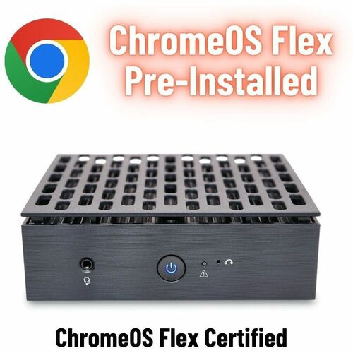 AOPEN ACE Mini - Chrome OS Flex - DE3650S-24BGW - Commercial Mini PC - Fanless - Intel Celeron N6210 - 4 GB RAM - 64 GB eM