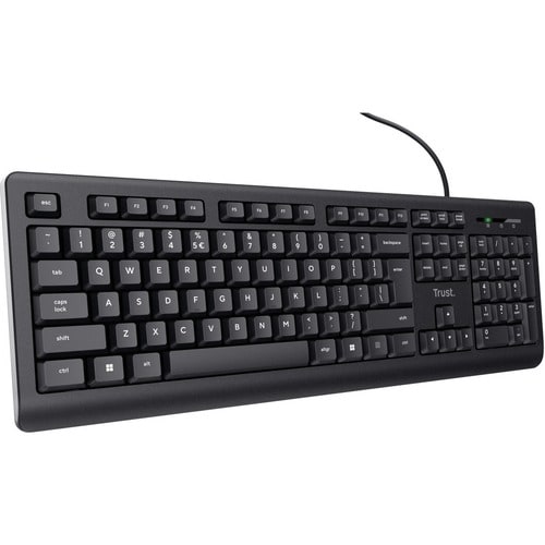 Trust Primo Keyboard - Cable Connectivity - USB 2.0 Type A Interface - Portuguese - Black - Membrane Keyswitch - 104 Key(s