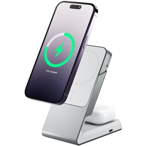 Alogic Matrix 2-in-1 Magnetic Charging Dock - White - Input connectors: USB - Magnetic, MagSafe Technology, USB Charging, 