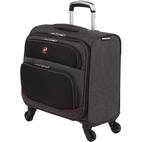 SwissGear SWA5975422146 Travel/Luggage Case (Roller) for 16" Notebook - Heather Gray, Black - Polyester Body - Handle - 16