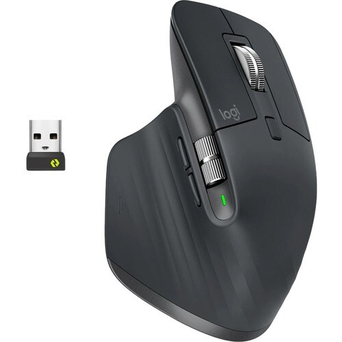 Logitech MX Master 3 for Business Mouse - Full-size Mouse - Darkfield - Wireless - Bluetooth - Rechargeable - Graphite - U