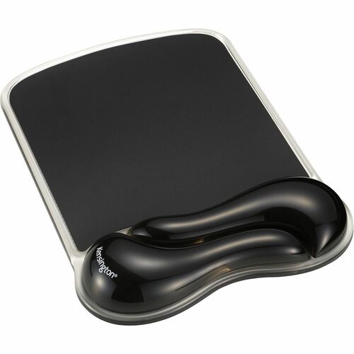 Kensington DuO Gel Wave Mouse Pad & Wrist Rest - 13.10" (332.74 mm) x 1.30" (33.02 mm) x 9.30" (236.22 mm) Dimension - Bla