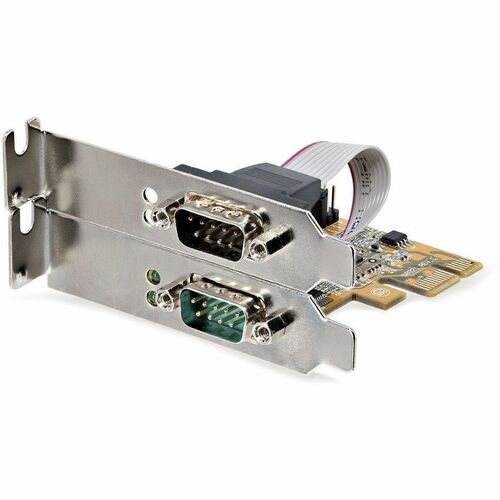 StarTech.com 2-Port PCI Express Serial Card, Dual Port PCIe to RS232 (DB9) Serial Card, 16C1050 UART, COM Retention, Windo