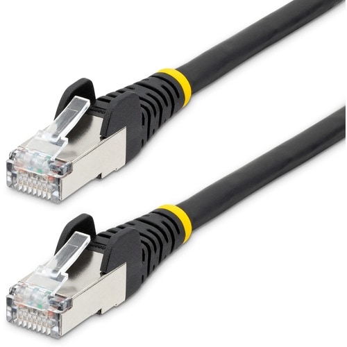 StarTech.com 1m CAT6a Ethernet Cable, Black Low Smoke Zero Halogen (LSZH) 10 GbE 100W PoE S/FTP Snagless RJ-45 Network Pat