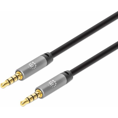 Cable Audio Estereo 3.5mm M-M 3.0M Negro/A - Cable for Teléfono, Sistema del Sonido, Portátil, Altavoz portátil, Tableta, 