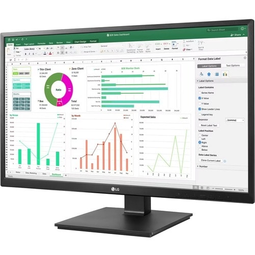 Monitor LCD LG 24BN55YP-B 609,6 mm (24,0") Class Full HD - 16:9 - Nero opaco - 60,5 cm (23,8") Viewable - Tecnologia In-pl