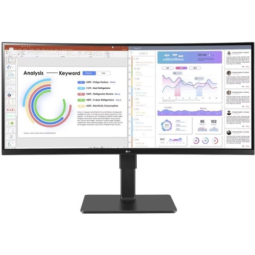 Monitor LCD LG Ultrawide 34BQ77QB-B 863,6 mm (34") Class UW-QHD Schermo curvo - 21:9 - Nero tessuto - 86,4 cm (34") Viewab