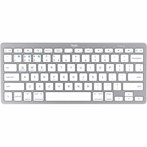 Trust Keyboard - Wireless Connectivity - Spanish - Silver - Scissors Keyswitch - Bluetooth - 4 - 10 m - 85 Key(s) - Notebo