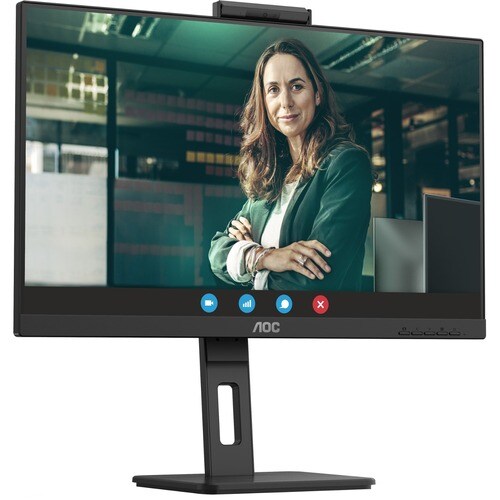 AOC 24P3CW 24" Class Webcam Full HD Monitor LCD - 16:9 - preto texturizado - 60,5 cm (23,8") Viewable - Tecnologia IPS (In