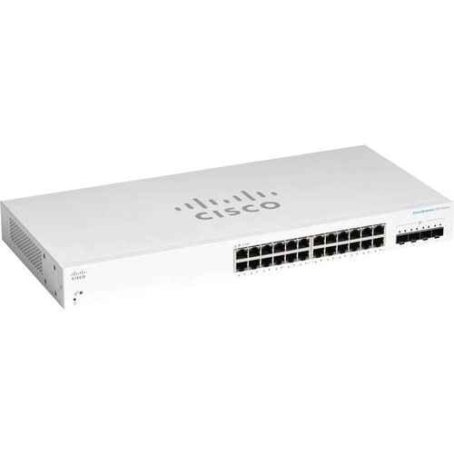 Cisco Business 220 CBS220-24FP-4G 24 端口 可管理 以太网交换机 - Gigabit Ethernet - 10/100/1000Base-T, 1000Base-X - 2 层支持 - 模块化 - 4 SF