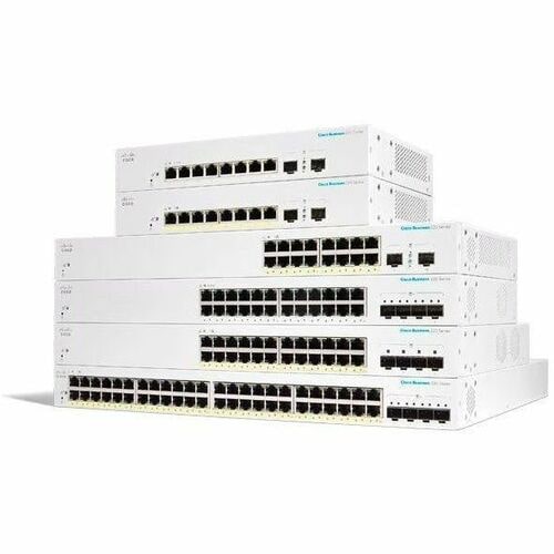 Cisco Business 220 CBS220-16P-2G 16 端口 可管理 以太网交换机 - Gigabit Ethernet - 10/100/1000Base-T, 1000Base-X - 2 层支持 - 模块化 - 2 SFP