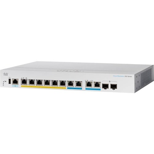 Cisco Business 350 CBS350-8T-E-2G 10 端口 可管理 以太网交换机 - Gigabit Ethernet - 10/100/1000Base-T, 1000Base-X - 3 层支持 - 模块化 - 2 SF