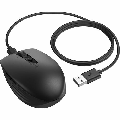 HP 715 鼠标 - 蓝牙 - A 型 USB - 6 可编程按钮 - 黑 - 无线 - 2.40 GHz - 可充电 - 3000 dpi - 倾斜轮 - 对称