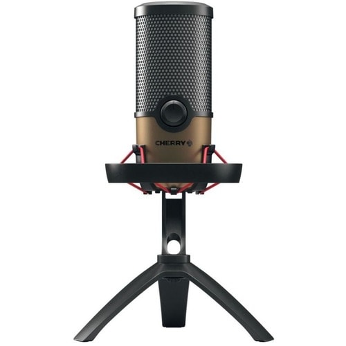 MicrophoneCHERRY UM 9.0 PRO RGB - Filaire - Noir, Cuivre - 2,50 m - Stéréo - 20 Hz à 20 kHz - Cardioïde, Bi Directionnel, 