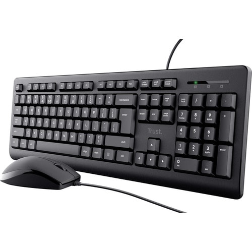 Trust - Kit clavier et souris filaires silencieux, étanche et ambidextre PRIMO
