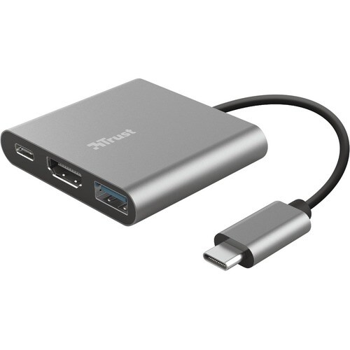 Trust Dalyx USB Type C Docking Station for Tablet PC, Notebook - 100 W - Black - 4K - 3840 x 2160 - 1 x USB Type-A Ports -