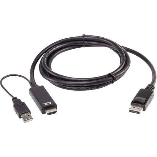 ATEN 1.80 m DisplayPort/HDMI/USB A/V Cable - 1 - Cable for Network Device, Notebook, Gaming Console, Monitor, PC, Audio/Vi