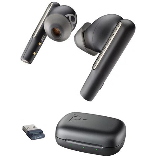 Poly Voyager Free 60 UC True Wireless Earbud Stereo Earset - Carbon Black - Binaural - In-ear - 3000 cm - Bluetooth - 20 H