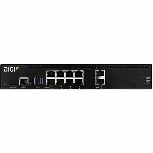 Digi Connect EZ 8 - Serial Server, 8-port, RS-232, US Power Cord - 256 MB - Twisted Pair - 2 x Network (RJ-45) - 2 x USB -
