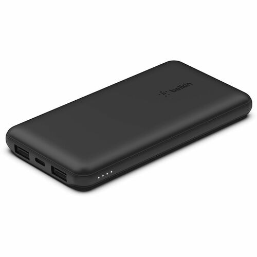 Belkin BoostCharge Power Bank - Black - For iPhone - Lithium Ion (Li-Ion) - 10000 mAh - 3 x USB - Black