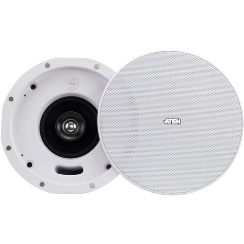 ATEN AS104 2-way Ceiling Mountable Speaker - 30 W RMS - White - 60 W (PMPO) - 101.60 mm Paper Cone Woofer - 20 mm Polyethe