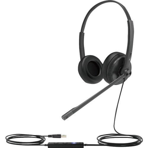 Yealink UH34 Wired Over-the-head Stereo Headset - Black - Binaural - Ear-cup - 32 Ohm - 20 Hz to 20 kHz - 120 cm Cable - N