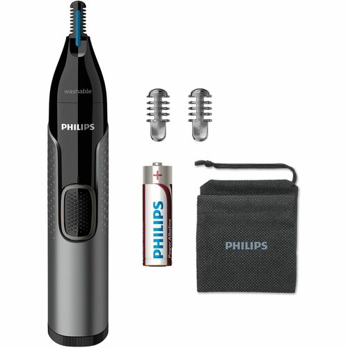 Trimmer Philips NT3650 - Grigio, Nero - x Acciaio inox Lame - senza filo - Batteria Fonte di alimentazione - Per Naso
