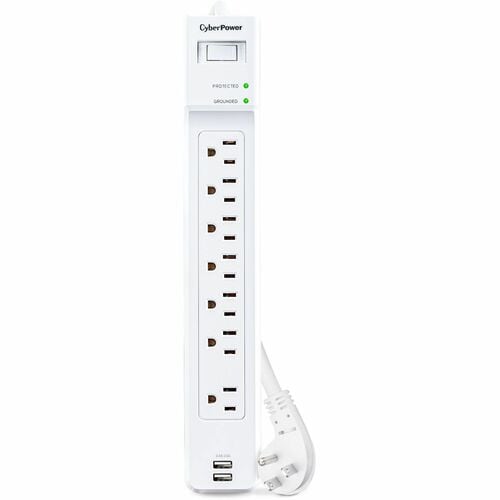 CyberPower P704URC1 Home Office 7 - Outlet Surge Protector with 2000 J Surge Suppression - Clamping Voltage 600V, 4 ft Cor