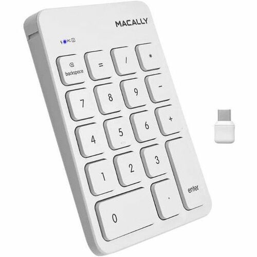 Macally keypad - Wireless Connectivity - RF - 2.40 GHz - USB Type C Interface - 18 Key(s) - MacBook, Chromebook, Computer,