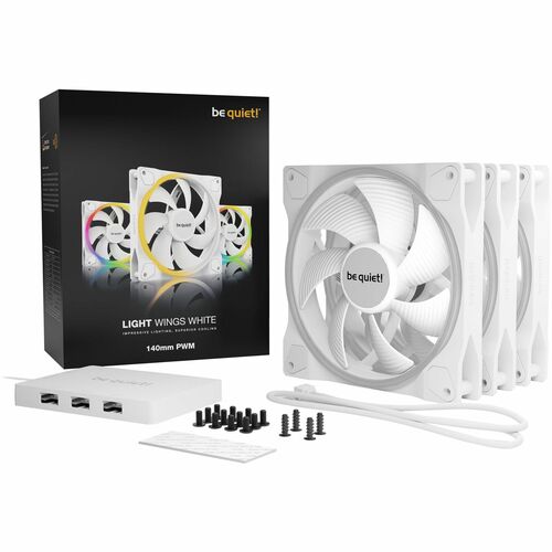 be quiet! Light Wings 3 Cooling Fan - Motherboard - 140 mm Maximum Fan Diameter - 3 x Fan(s) - 95.14m³/h Maximum Airflow -