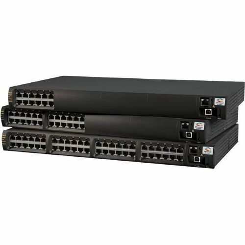 Microchip High-Power, 12-Port Full Power (36W per port), Managed, Gigabit PoE Midspan, DC and AC Input - 240 V AC Input - 
