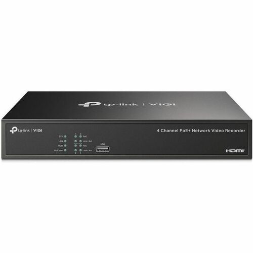 VIGI NVR1004H-4P 4 Channel Wired Video Surveillance Station - Network Video Recorder - HDMI - 4K Recording