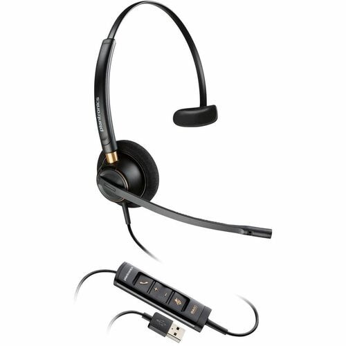 Poly EncorePro 515 Monoaural with USB-A Headset - Mono - USB Type A - Wired - 20 Hz to 20 kHz - Over-the-head, On-ear - Mo