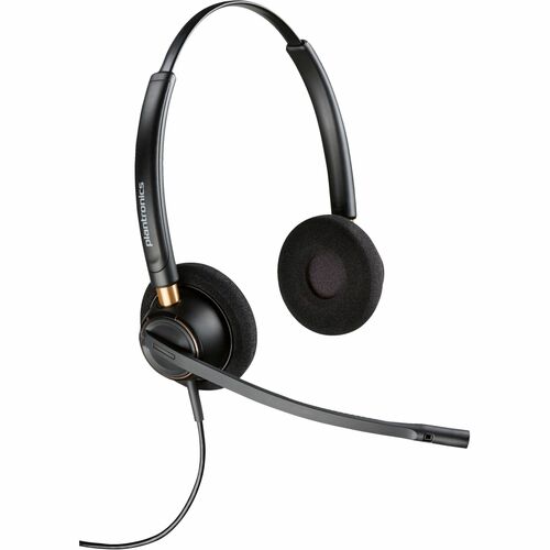 Poly EncorePro 520D Kabel Kopfbügel, Auf den Ohren Stereo Headset - Schwarz - TAA-konform - Binaural - Ohraufliegend - 78,