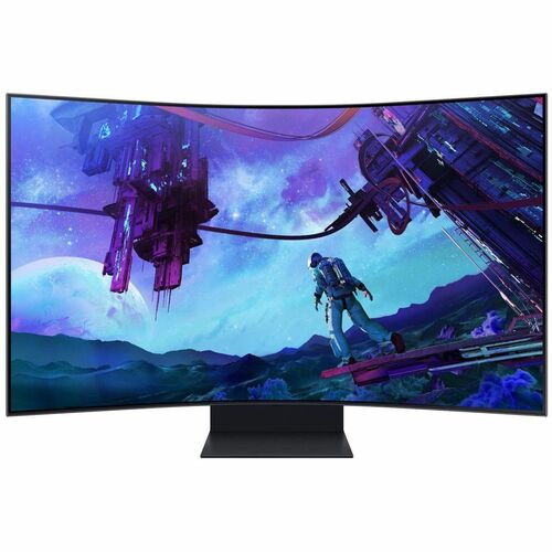 Samsung Odyssey Ark S55CG970NN 55" Class 4K UHD Curved Screen Gaming LED Monitor - 16:9 - Titan Black - 55" Viewable - Ver